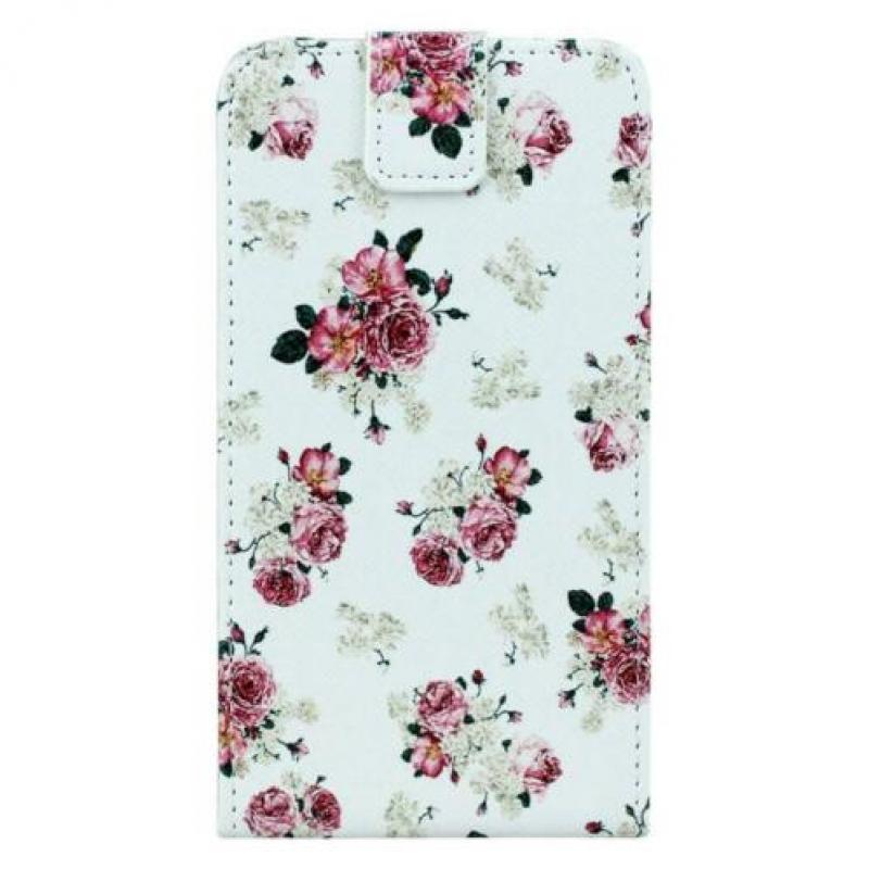 Lichte Bloemen Samsung Galaxy Note 4 Hoes Flip Case