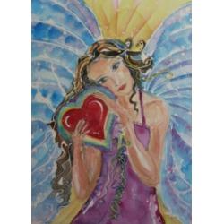 Kerstkaart Mariabeeld + 14x21 dubbele Maria Kerstboom