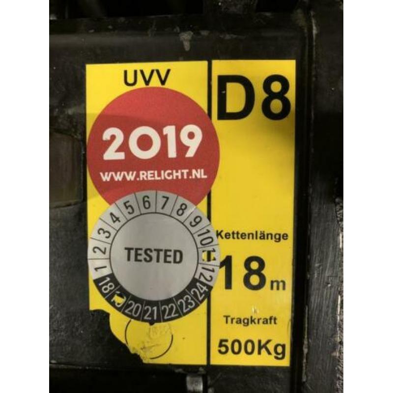 Chain master D8 elektrische kettingtakel 0,5 Ton 18m gekeurd