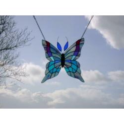 Tiffany Vlinder raamhanger voorzetraam raamdecoratie glas