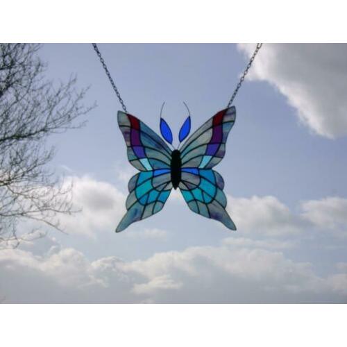 Tiffany Vlinder raamhanger voorzetraam raamdecoratie glas