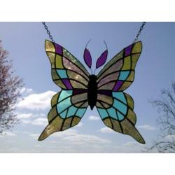 Tiffany Vlinder raamhanger voorzetraam raamdecoratie glas