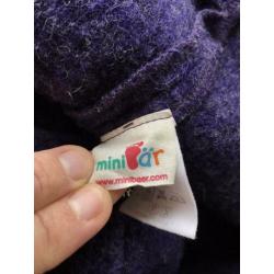 Wollen jas mantel van Minibaer paars maat 98/104 (organic)