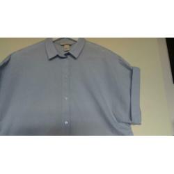 Licht blauwe korte wijde crop blouse / overhemd H&M Trend 36