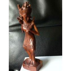 2xHout Snijwerk Beeldjes(Indonesie-Bali)In een Koop-6E-pst