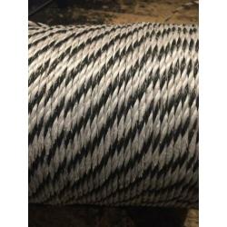 SCHRIKKOORD 5mm/300mtr. zwart-wit