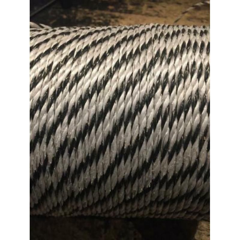 SCHRIKKOORD 5mm/300mtr. zwart-wit