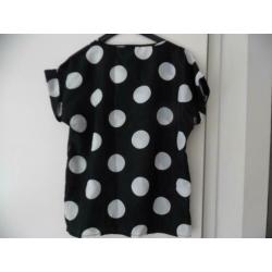 Damesblouse met grote stippen NIEUW maat 46 - XXL
