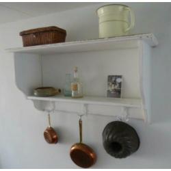 Groot off-white regaal/keukenrek/rek/console/brocante