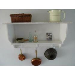Groot off-white regaal/keukenrek/rek/console/brocante