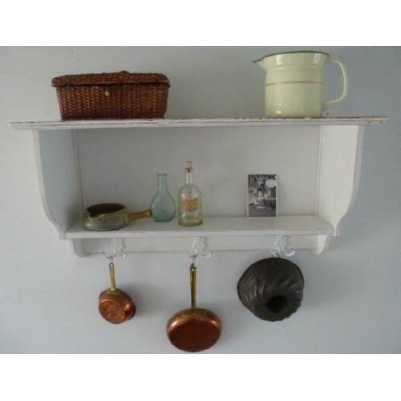 Groot off-white regaal/keukenrek/rek/console/brocante