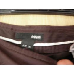 Nieuwe nette bruin katoenen gecoate stretch broek H&M 38 M
