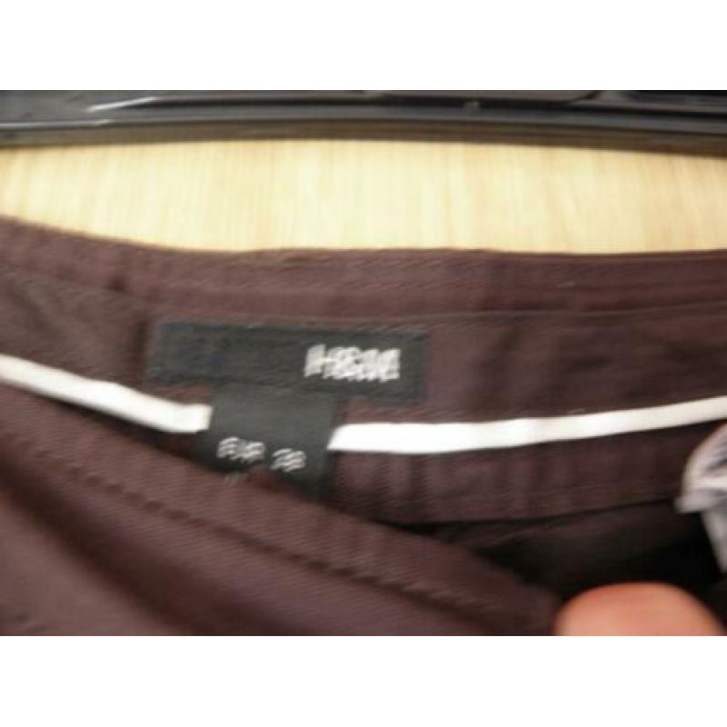 Nieuwe nette bruin katoenen gecoate stretch broek H&M 38 M
