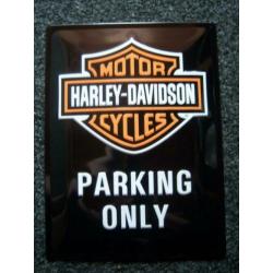 Harley Davidson Garage reclamebord wandbord van metaal 40x30