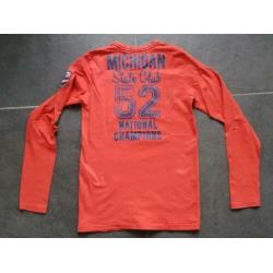 Leuke oranje longsleeve van Unlocked maat 164-170