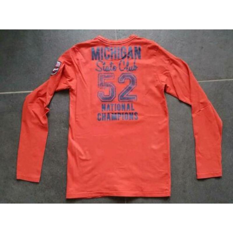 Leuke oranje longsleeve van Unlocked maat 164-170
