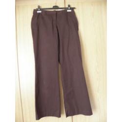 Nieuwe nette bruin katoenen gecoate stretch broek H&M 38 M