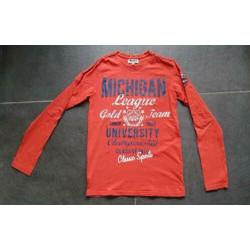 Leuke oranje longsleeve van Unlocked maat 164-170