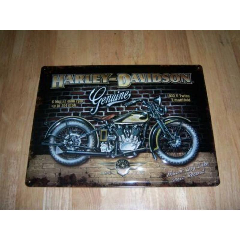 Harley Davidson Garage reclamebord wandbord van metaal 40x30