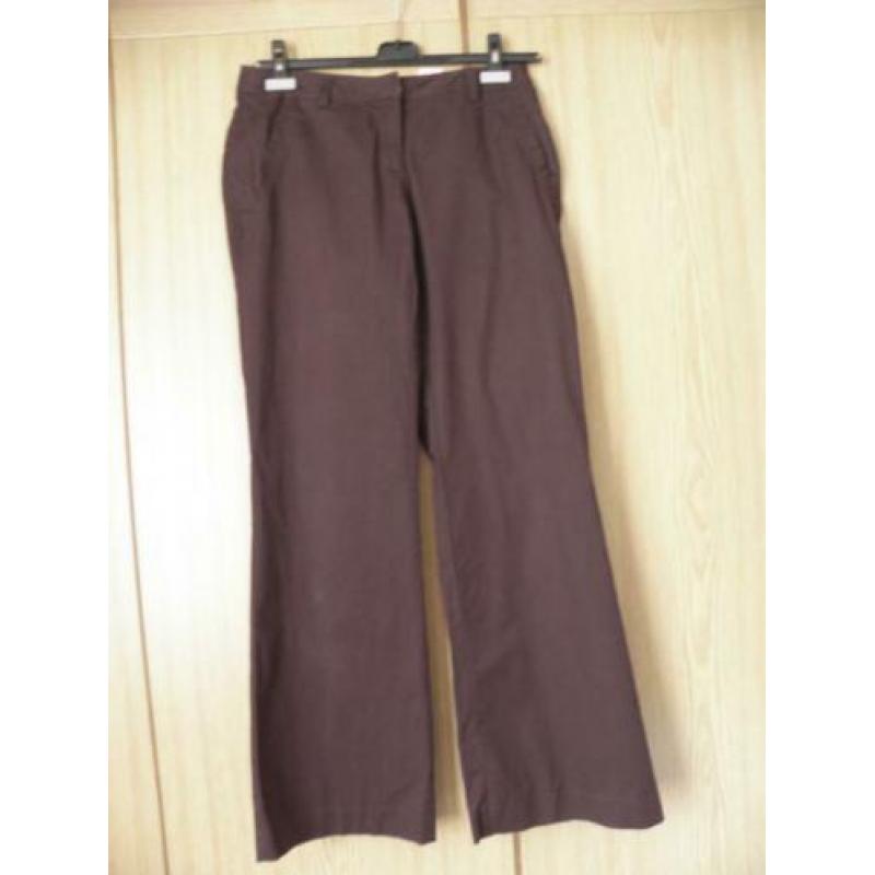 Nieuwe nette bruin katoenen gecoate stretch broek H&M 38 M