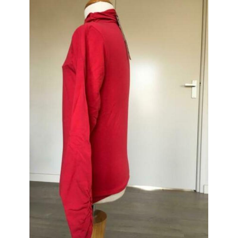 PIROUETTE shirt / longsleeve rood met col NIEUW mt 152 WG
