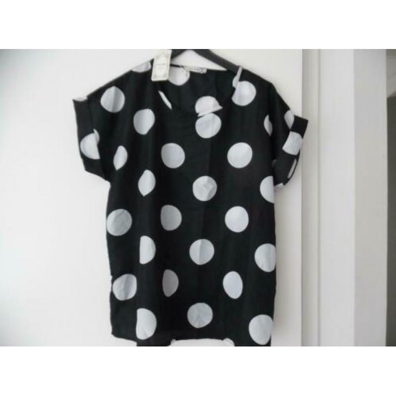 Damesblouse met grote stippen NIEUW maat 46 - XXL