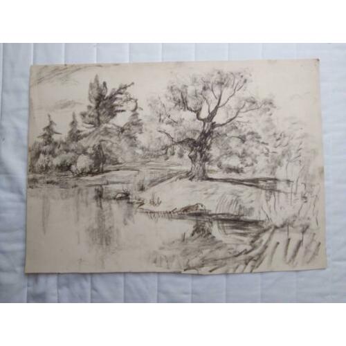 Oude tekening landschap