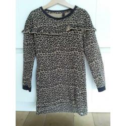 Quapi jurk panterprint incl. Lederlook legging. Maat 128-134