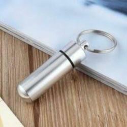 Pillendoosje - RVS Pillendoos Sleutelhanger Waterdicht