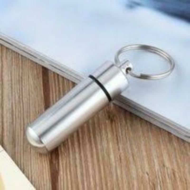 Pillendoosje - RVS Pillendoos Sleutelhanger Waterdicht