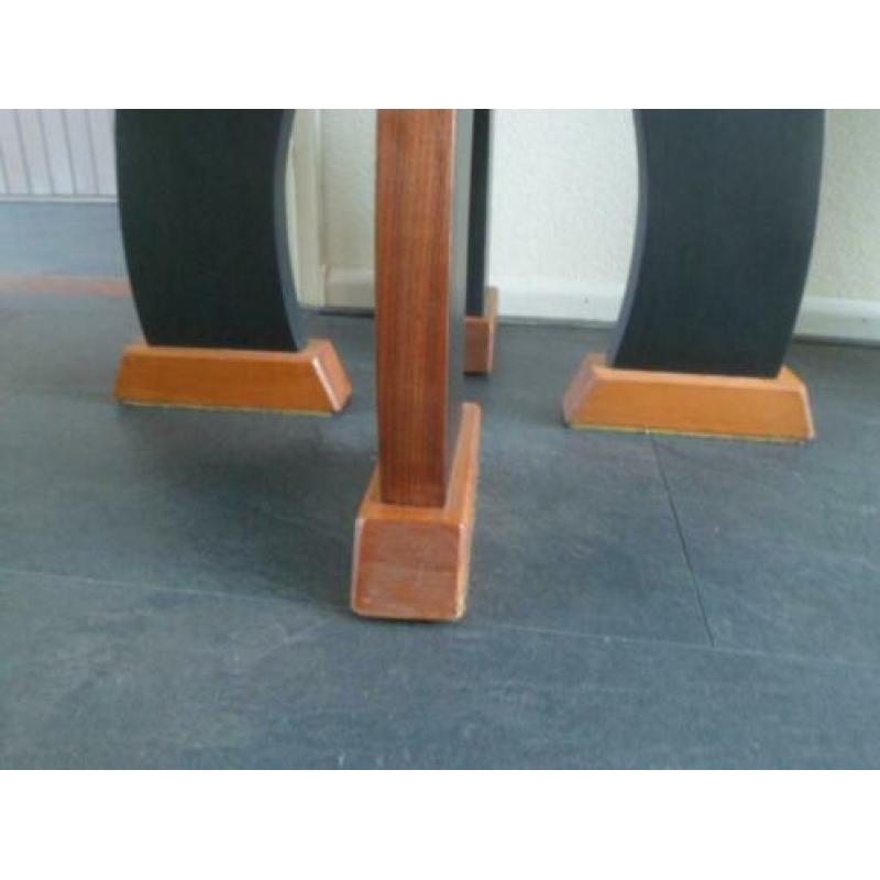 Hoge TAFEL BIJZETTAFEL art deco hout zwart statafel