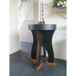 Hoge TAFEL BIJZETTAFEL art deco hout zwart statafel