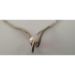 Mooi colier zilver 925 met parel