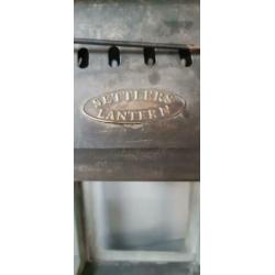 Brocante Lantaarn Metaal en glas Hoog: 45 cm