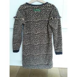 Quapi jurk panterprint incl. Lederlook legging. Maat 128-134