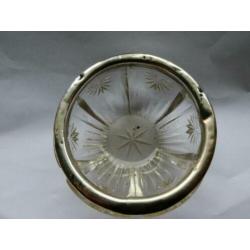 Crystal Salt Cellar +.925 Sterling zilveren band 1900