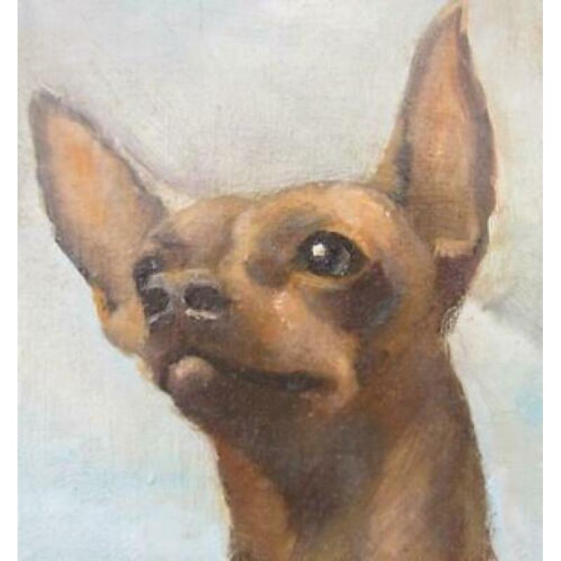 =twee honden in landschap===gesigneerd=ca 1900==