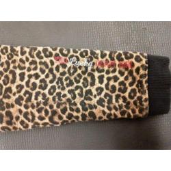 Quapi jurk panterprint incl. Lederlook legging. Maat 128-134