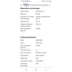 Opklapbed nieuw 190x80