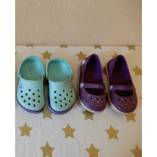 Ballerina Crocs paars met glitter mt 23 - 24 (C7)