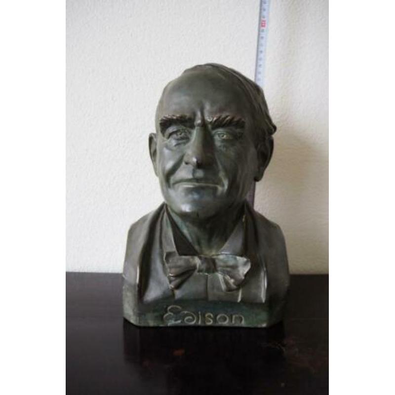 Buste / borstbeeld Thomas A Edison ware grootte