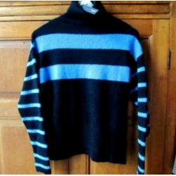 10DAYS schitterende zwart blauwe Col Trui maat S / M NIEUW