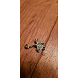 Bedel 2 cm, parapluutje met veel strass als druppels, mooi!