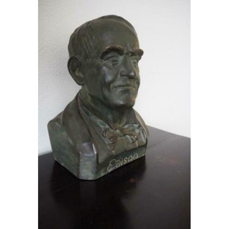 Buste / borstbeeld Thomas A Edison ware grootte