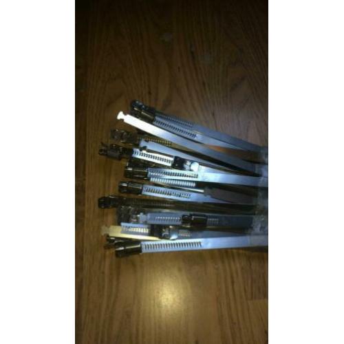 Slangklemmen, RVS,12mm breed, diameter 197-217