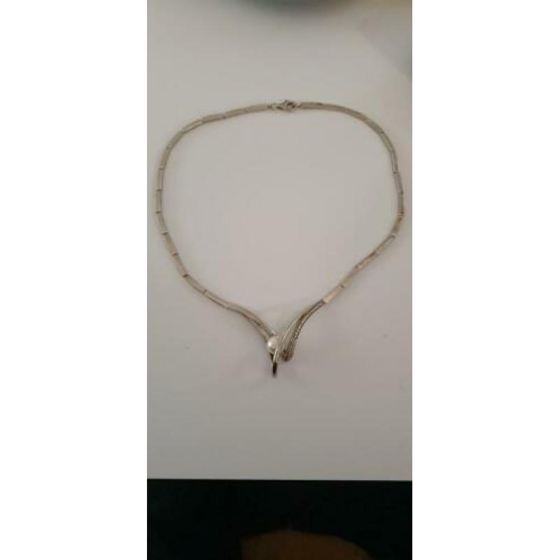 Mooi colier zilver 925 met parel