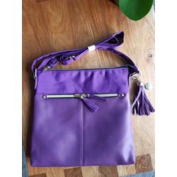 Paarse schouder tas, handtas nieuw!!