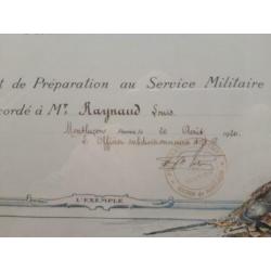 Oorkonde Frankrijk 1920 preparation militaire