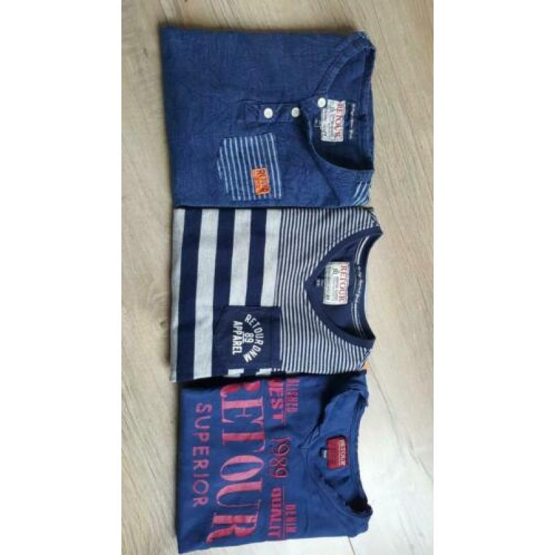 3x Retour shirt jongen maat 128