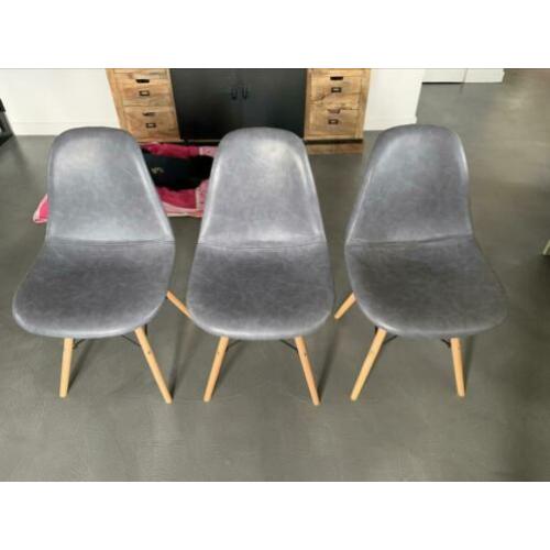 Eet kamer stoelen 6 stuks grijs